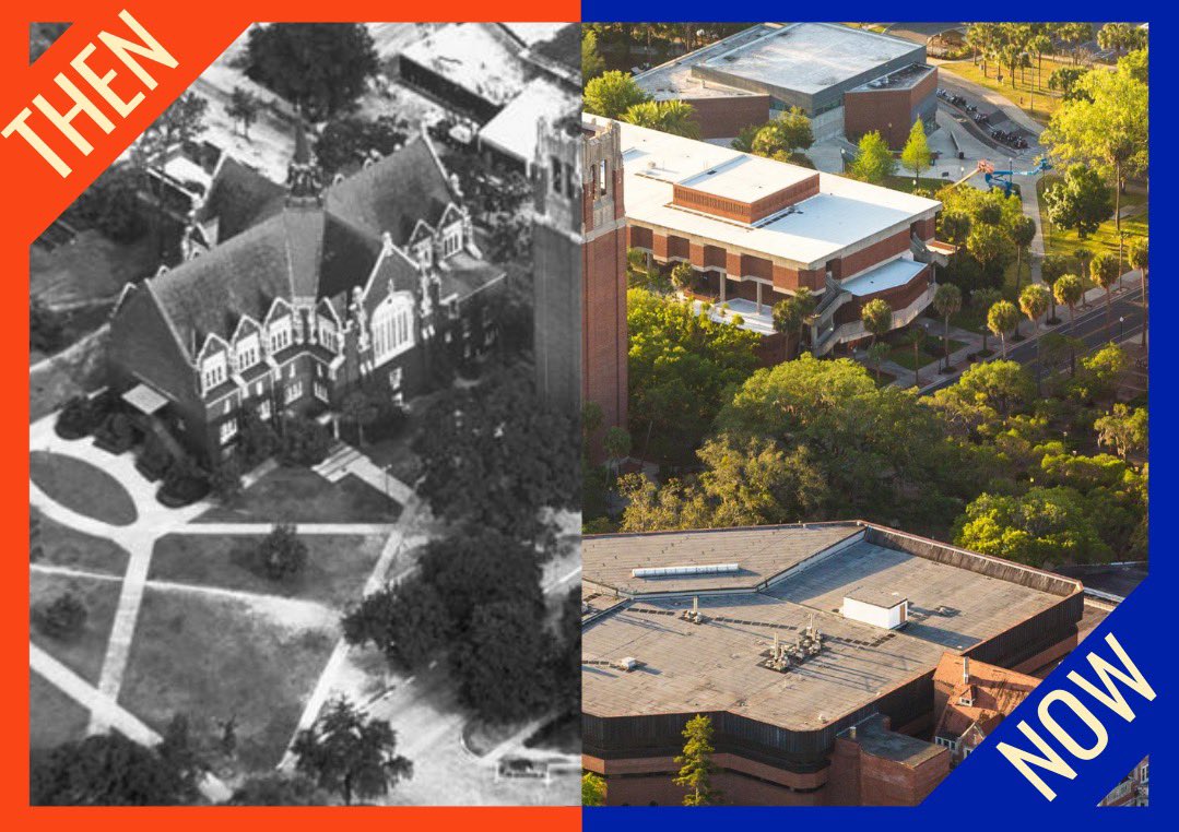 NOLAGatorClub's tweet photo. Then vs. Now: Landmark Edition🔔🐊 #UFAARegion8 #GoGators #GatorNation @ufalumni @UF https://t.co/foVgmbnSV8