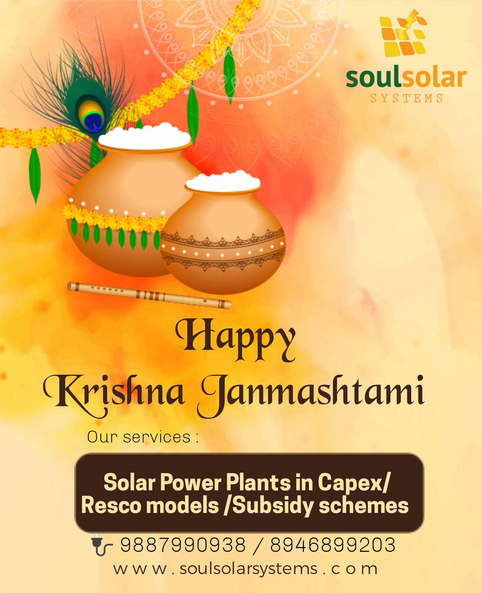 systems_soul's tweet photo. #HappyJanmashtami 
#radheradhe 
#renewableenergy #ecofriendly #pocketfriendly #sustainability #earnfromsun #lowermaintenance #ongridsolar #offgridsolar #Hybridsolar #solarwaterheater   #commercial #Residential #indiansolar #indianeconomy #aatmnirbharbhart #madeinindia 🇮🇳🇮🇳 https://t.co/qzAllBL6Z2
