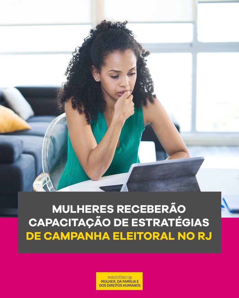 #MaisMulheresNaPolítica| Para estimular a ampliação da presença feminina na política, 300 mulheres serão capacitadas sobre estratégias de campanha eleitoral no Rio de Janeiro. 

Saiba mais: bit.ly/2PO7DKq

#Mulheres #SNPM #DireitosHumanosParaTodos #MMFDH #Capacitação