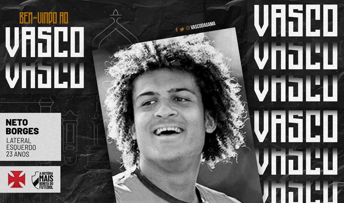 debatefut10's tweet photo. Mais um reforço na Colina!

O Vasco anunciou a contratação do lateral-esquerdo Neto Borges, 23 anos. O jogador chega por empréstimo junto ao Genk (Bélgica), ele assinou contrato com o Gigante da Colina até o fim de junho de 2021.

📸 @vascodagama
#vasco #netoborges #genk https://t.co/Yh3N5erRKx