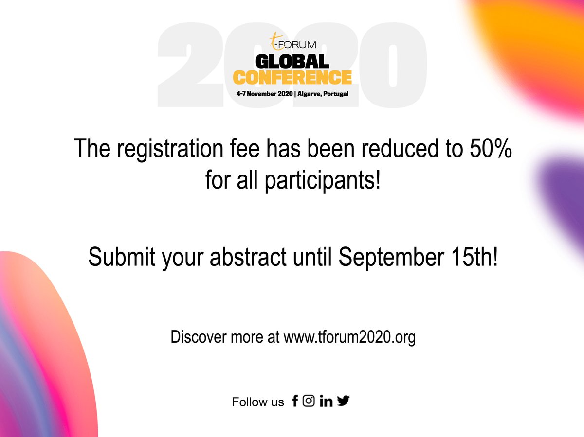 2020_forum's tweet photo. Submit your abstract until September 15th!
Discover more at https://t.co/5LY588iwu9 
#tforum #conference #tourismintelligence #tourismintelligenceforum #tourismconference #universidadedoalgarve #onlineconference https://t.co/SjldYpk9zs