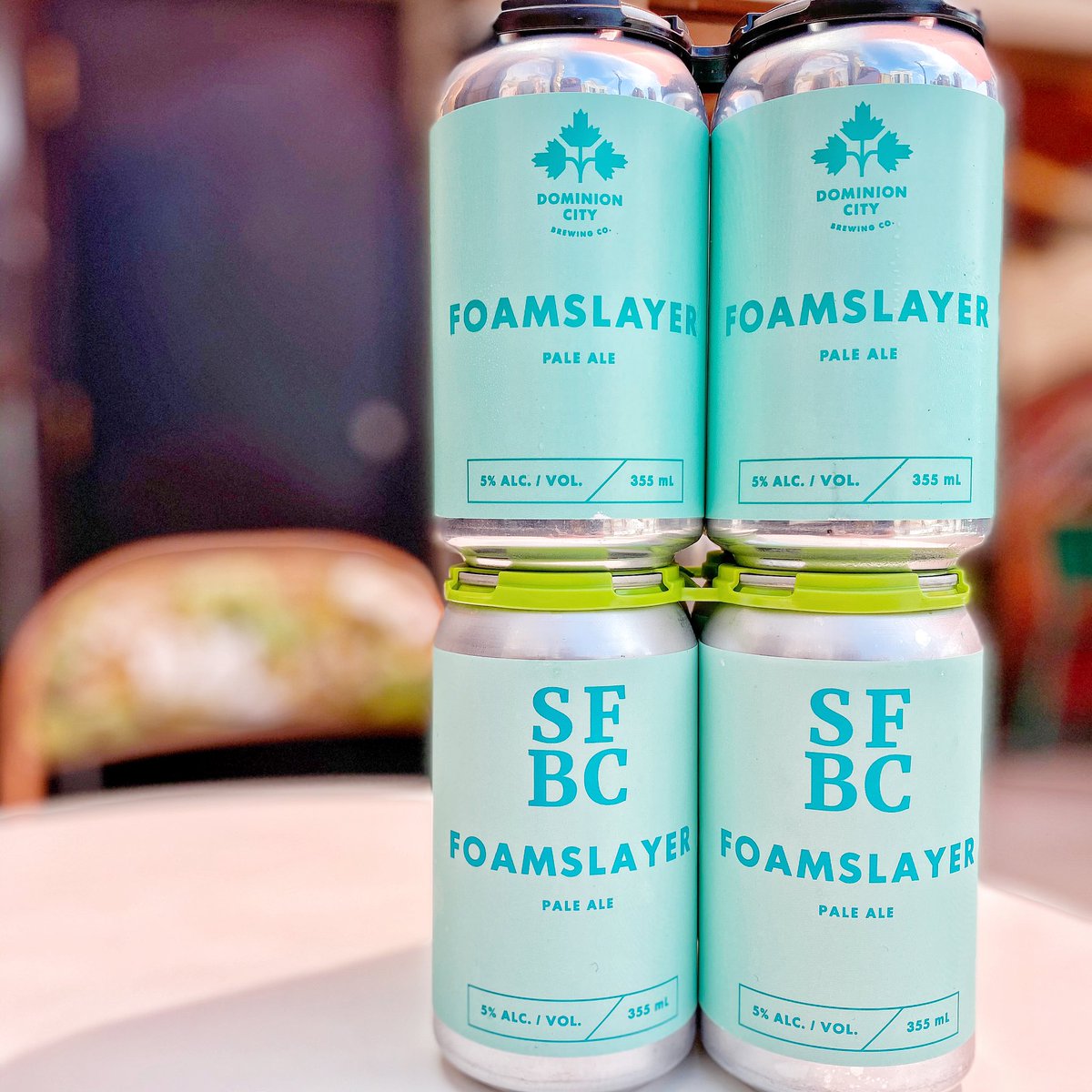 Stay home, slay foam.
FOAMSLAYER is a super fun collaboration between @dominioncitybc and @shortfingerbeer - where they both brewed the same beer. One made in Ottawa, one in Kitchener. Limited 2 packs available so you can taste them both.