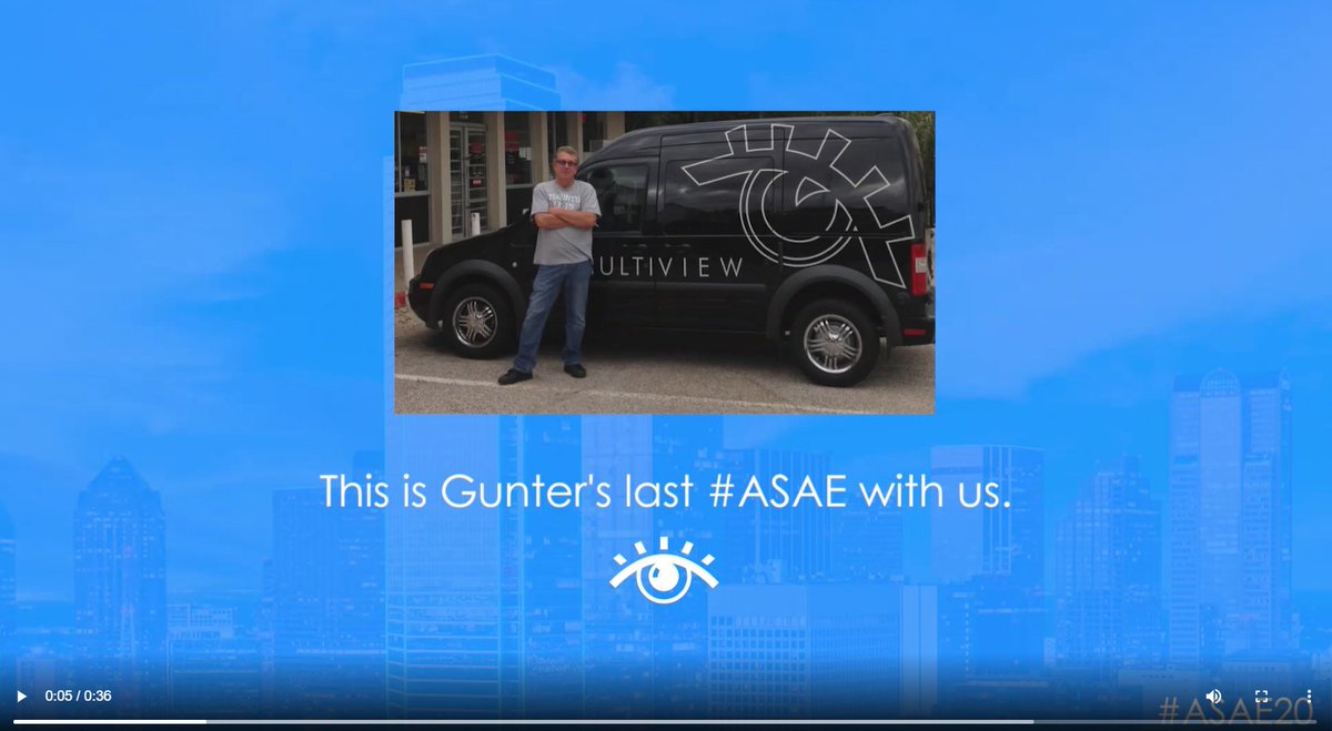 Multiview's tweet photo. #ASAE20 - Our longtime friend and colleague, Gunter Gudlat is retiring at the end of this year. Please stop by our virtual booth and wish him well since this will be his last ASAE!  Thanks for being a great team member, Gunter! https://t.co/HaDD5y6D9w https://t.co/Xt76dJIeUR