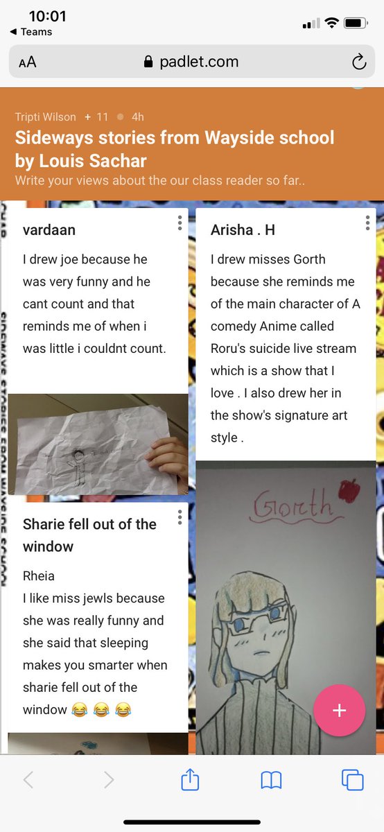 Views about our fun Class reader - Sideways stories from Wayside school. A hit with the class