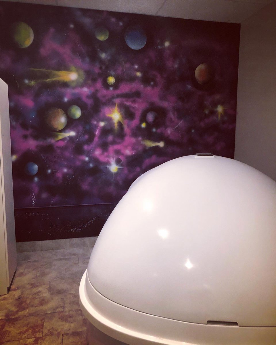 New galaxy wall in our float room! Local artist Joshua Smith of The Garrison Ink knocked it out of the park. Go see him for any art you need on your walls or your body. #supportlocalartists