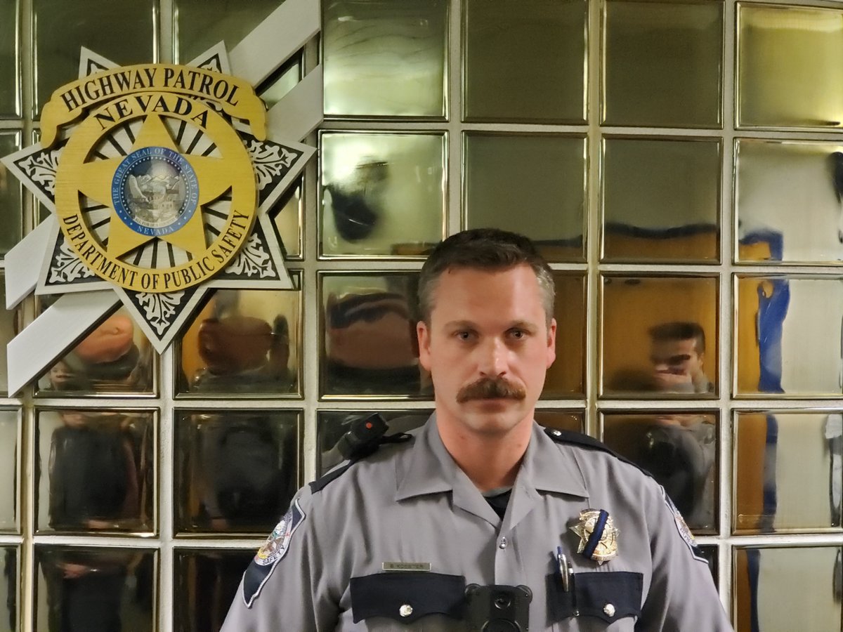 Trooper of the week: Trp Sean Koester/Reno was near Red Rock Rd/395 when he saw fire near a residential area. Trp Koester began evacuation incl helping an elderly man load his truck &amp; find his cat. Trp Koester's rec of the fires severity &amp; immediate action saved lives. Great job!