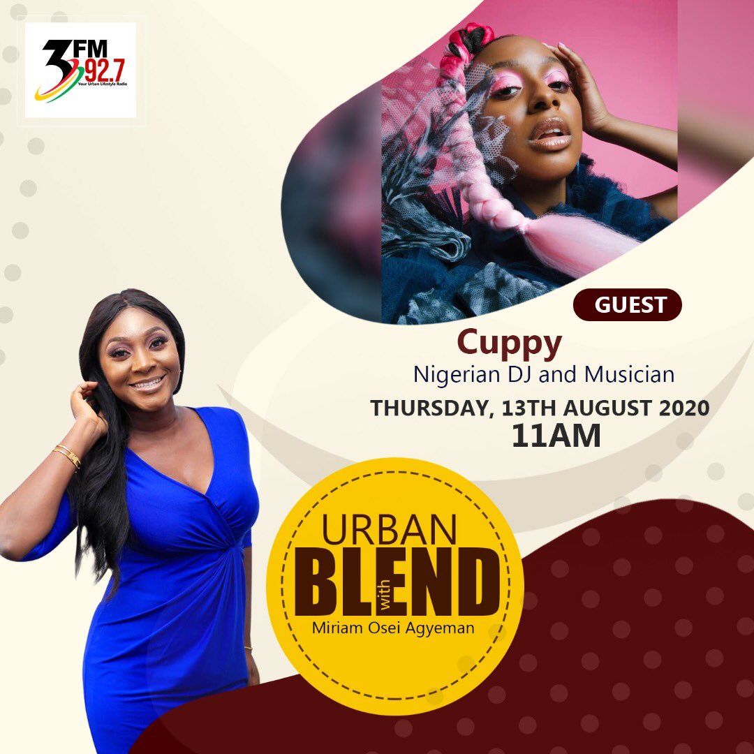 _RealMiriam's tweet photo. Hey y’allll @cuppymusic is our guest tomorrow ❤️❤️💋. Don’t missssssss this @3fm927 #urbanblend #LetsReview https://t.co/PAQdVcBWOS