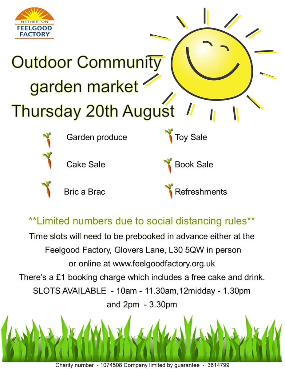 TakingRoot3's tweet photo. EVENT: Thurs 20 Aug! A great #community event by #TakingRootNetwork member, Feelgood Factory at the amazing Netherton Community Garden. Social distance rules apply so places are limited + need to be booked prior. Click below to book:
https://t.co/ULNXgthHCk
@Netherton_FGF https://t.co/rNqNtmxw0T