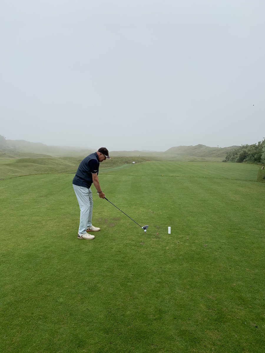 r_wilson06's tweet photo. Little worried on the first tee!! But needn’t have been...dream day taking Dad to my absolute favourite golf course @stenodocgolf some decent golf played too! #whencanijoin #lovecornwall https://t.co/qMEFPv6iMe