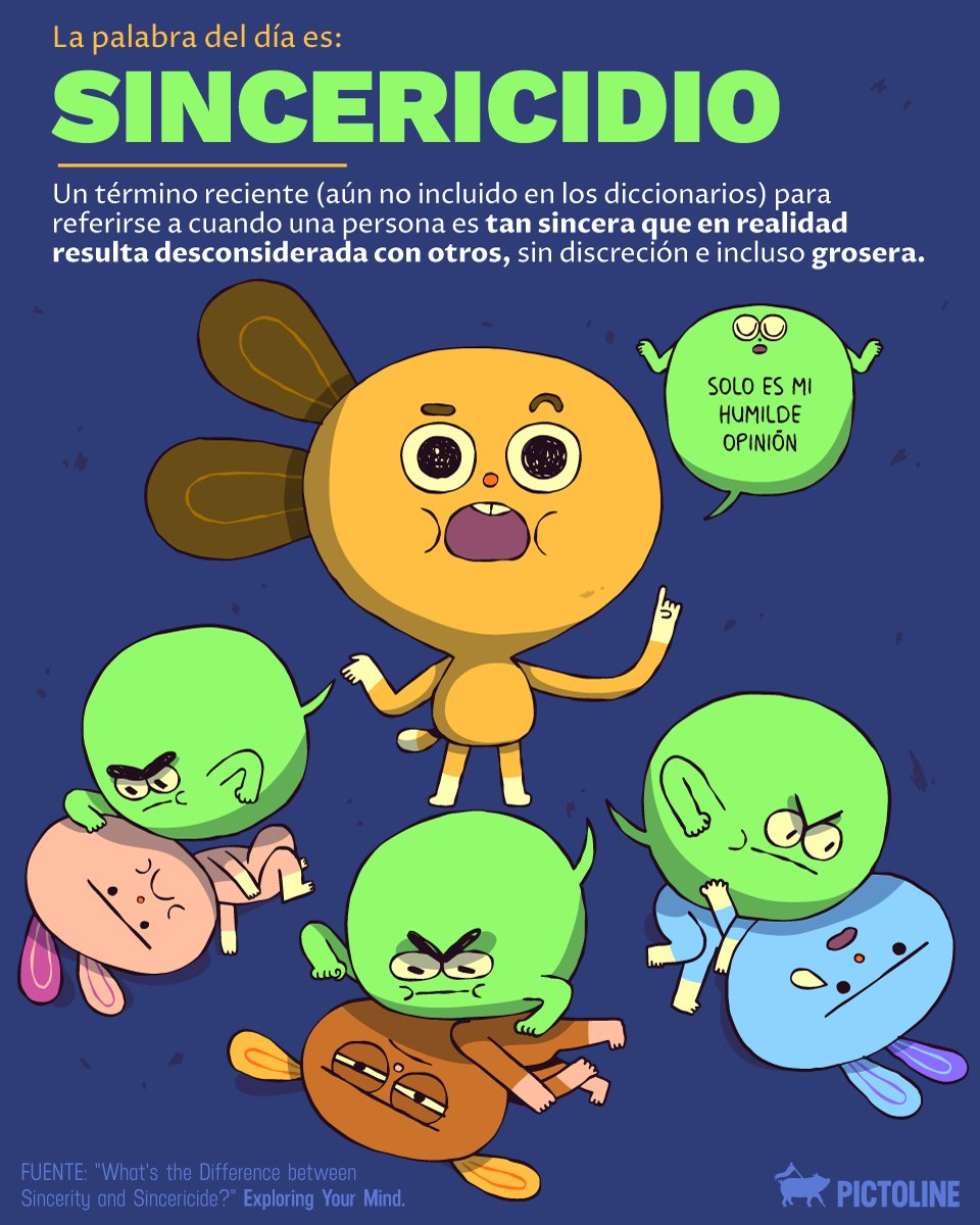 pictoline's tweet photo. El concepto del día es "Sincericidio" 📘🔍
Aunque puede que no te suene, seguro conoces a más de una persona que es así 👀 https://t.co/M2M9UZkFCa