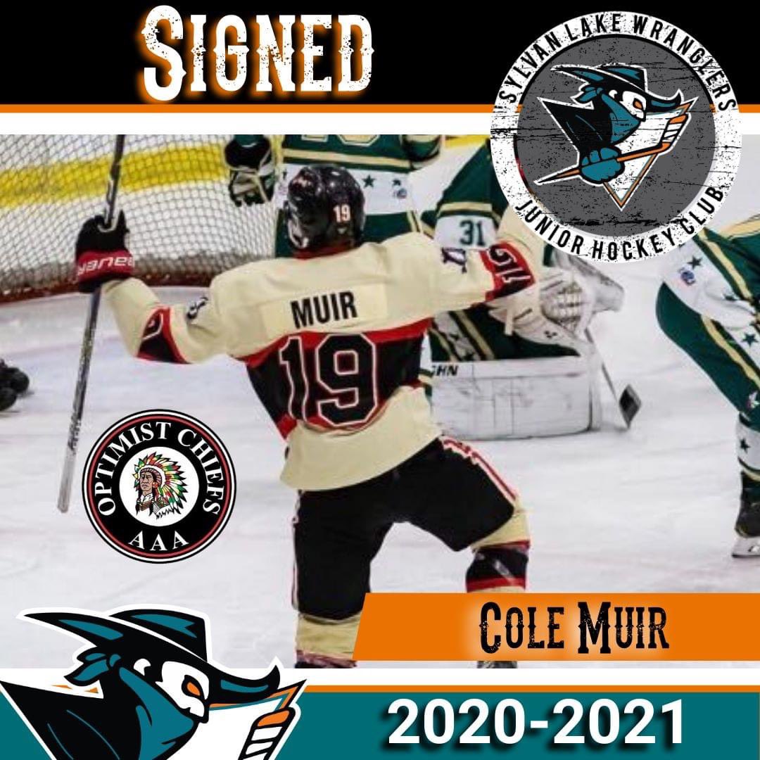 𝐒𝐢𝐠𝐧𝐢𝐧𝐠 𝐀𝐥𝐞𝐫𝐭!  The Sylvan Lake Wranglers are proud to announce the signing of 2001 Forward 𝐂𝐨𝐥𝐞 𝐌𝐮𝐢𝐫.  The 6'1" 185 lbs Delburne native played 2 seasons for the <a href="/RDOptimstChiefs/">RD Optimist Chiefs</a>  ⁣#𝐋𝐞𝐭𝐬𝗪𝐫𝐚𝐧𝐠𝐥𝐞
