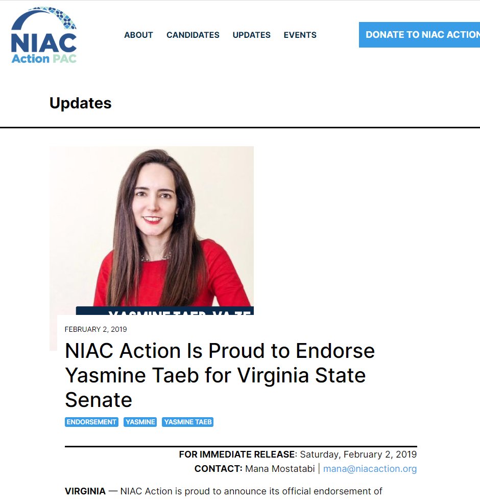 4/ Taeb is an Iranian-American lawyer and a former  @NIACouncil fellow who won NIAC's endorsement when she ran for Virginia State Senate. She is part and parcel of the IRI apologist crew in the US.