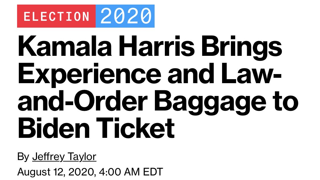 More headlines emphasizing Kamala Harris' alleged "baggage" today, this time from Bloomberg. 29/