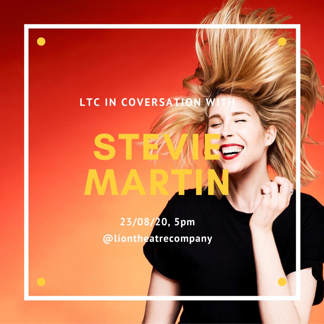LTC are incredibly excited (not just to have our twitter back), but to be chatting to the FANTASTIC comedian, &amp; <a href="/TheDurhamRevue/">The Durham Revue</a> alumni, <a href="/5tevieM/">Stevie Martin</a> on Sunday 23rd at 5pm over on our Instagram @liontheatrecompany! Head over there to keep updated on this Insta Live and more to follow!