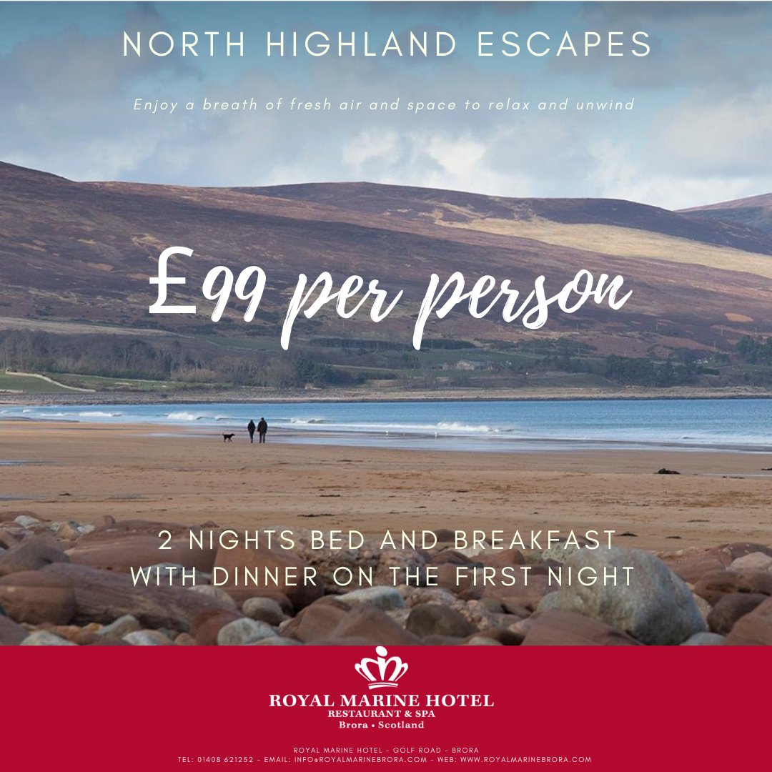 Guests often say how well they sleep at the Royal Marine #Brora.  Our rooms are very comfortable but the wonderful fresh Highland air may have something to do with it too!
Take your chance to relax in the Highlands. Contact our Reservations Dept.
01408 621252 #NC500 #staycation
