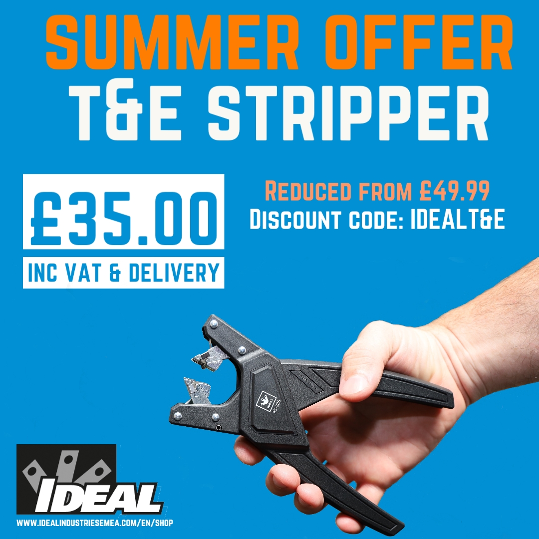 ideal_emea's tweet photo. The self adjusting IDEAL Twin & Earth stripper is the efficient way to strip external sheathing and internal conductor insulation.
#Electrican #Apprentice #IDEALSUMMER
https://t.co/r3o6Vhjt6K https://t.co/4iaEYv6ctM