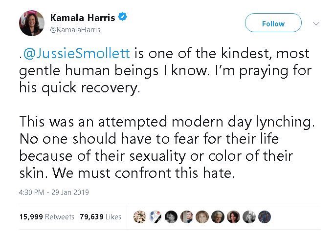 FakeNewsHitman's tweet photo. Follow the trail. Maybe #KamalaHarris can shed some light on the #JuicySmollett case. #Trump2020 🇺🇸 #nastywoman #DemocratsAreDestroyingAmerica https://t.co/2qsbAelMst