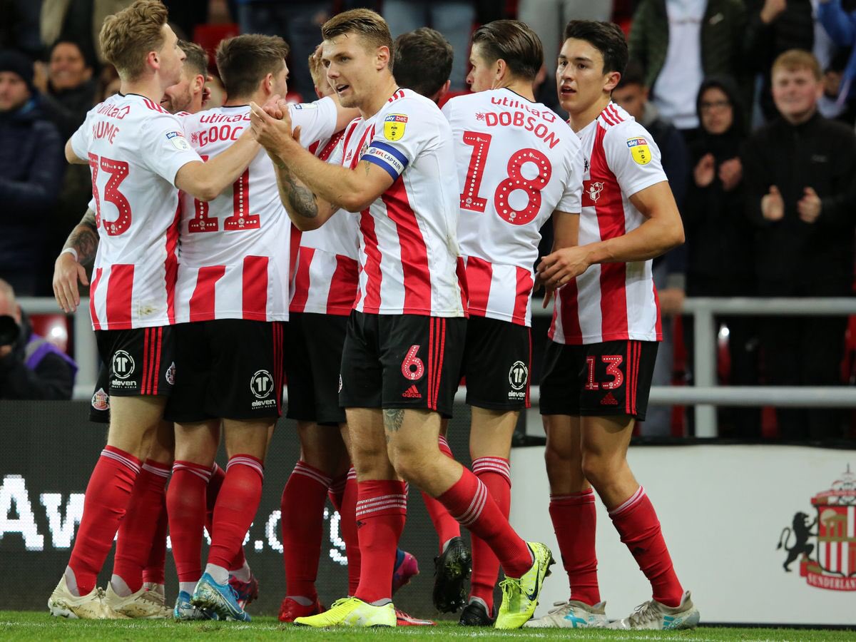 5-0:  @SunderlandAFC As far as first home games go, Phil Parkinson could not have done much better than this.Duncan Watmore, Chris Maguire, Lynden Gooch, Will Grigg and Luke O’Nien all scored as  #SAFC thrashed  #TRFC at the Stadium of Light. #EFL