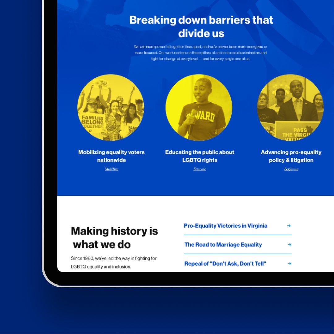 Screenshot of the HRC homescreen