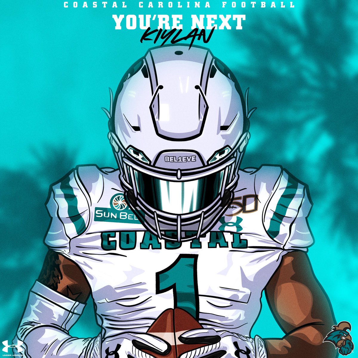 kiy1k's tweet photo. I will be taking my talents to COASTAL CAROLINA UNIVERSITY!!💚💚 @CoachChadwell @coachmiller2525 @CoastalFootball @coach_cogdill @CoachRadford @247Sports @DonCallahanIC https://t.co/MeXBTx0qTa