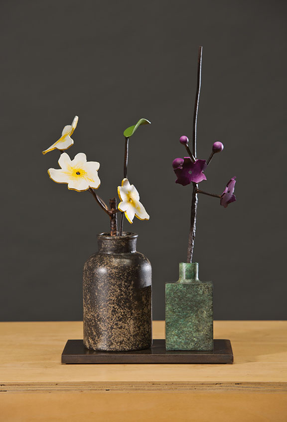 New work to the gallery! David Kimball Anderson, 'Cosmos and Delphinium' 2020. Bronze, steel, &amp; paint, 18 x 12 x 8 in. View more of Anderson's work at bit.ly/2CkuxFV