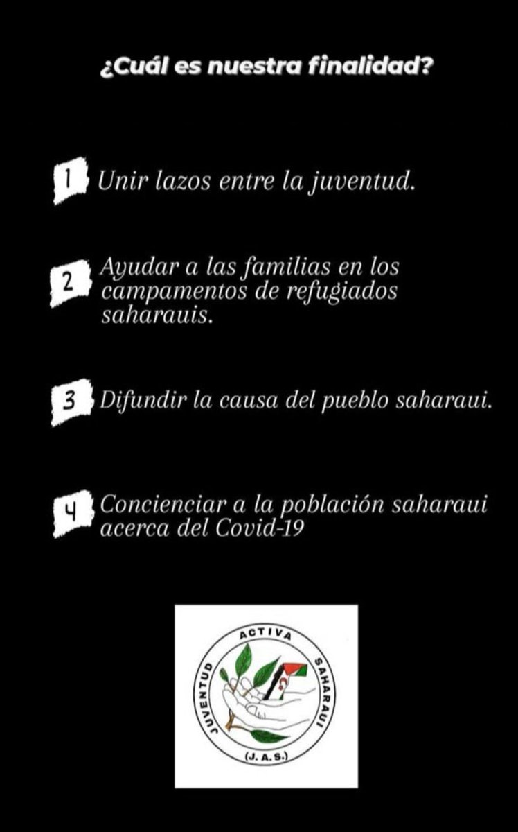 Nuestra bienvenida a este bonito proyecto (<a href="/JV_ACTIVA_SH/">Juventud Activa Saharaui</a> )El futuro es joven y de l@s jóvenes.Por eso,el ver este tipo de compromiso es de reseñar.Nos tenéis aquí pa lo que queráis #Juventud