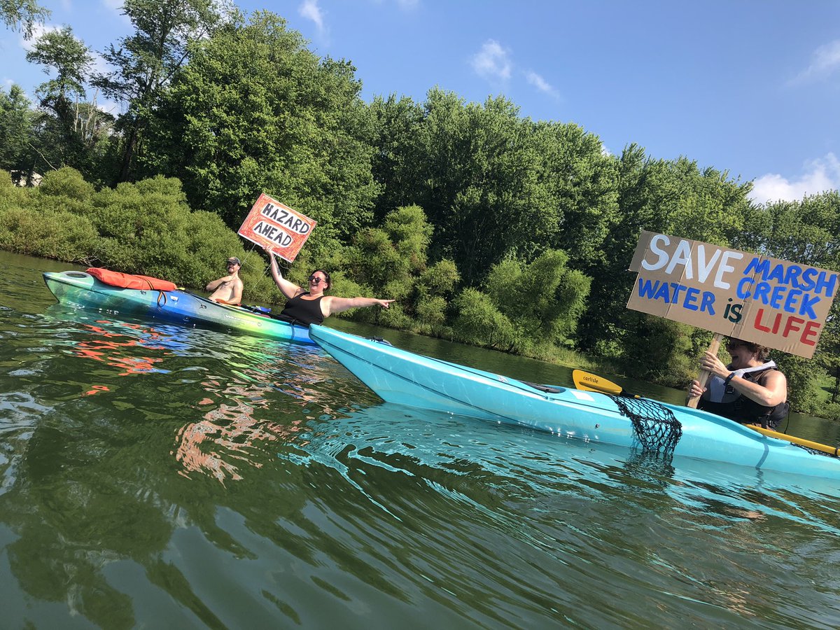 AndyDinniman's tweet photo. Some photos from the Community Paddle to Protect our Park at Marsh Creek this morning.

Yesterday, we learned 10k+ gallons of biproduct were spilled into the lake from Mariner East. 

That’s why we’re calling to SHUT IT DOWN! https://t.co/FrAX0N77sj