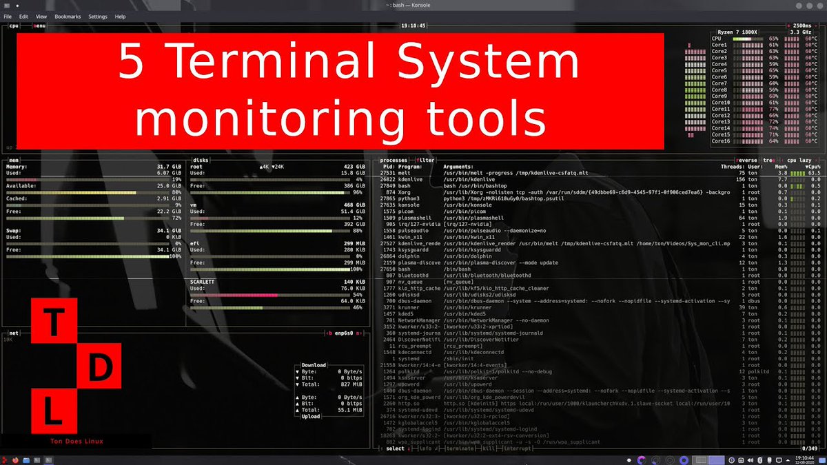 TonDoes's tweet photo. Check out my latest video "5 Terminal-Based System Monitoring Tools"

Watch Now: https://t.co/RTozKsxhMj

#tondoeslinux #linuxtutorial #monitoring https://t.co/kPVhci7JVX