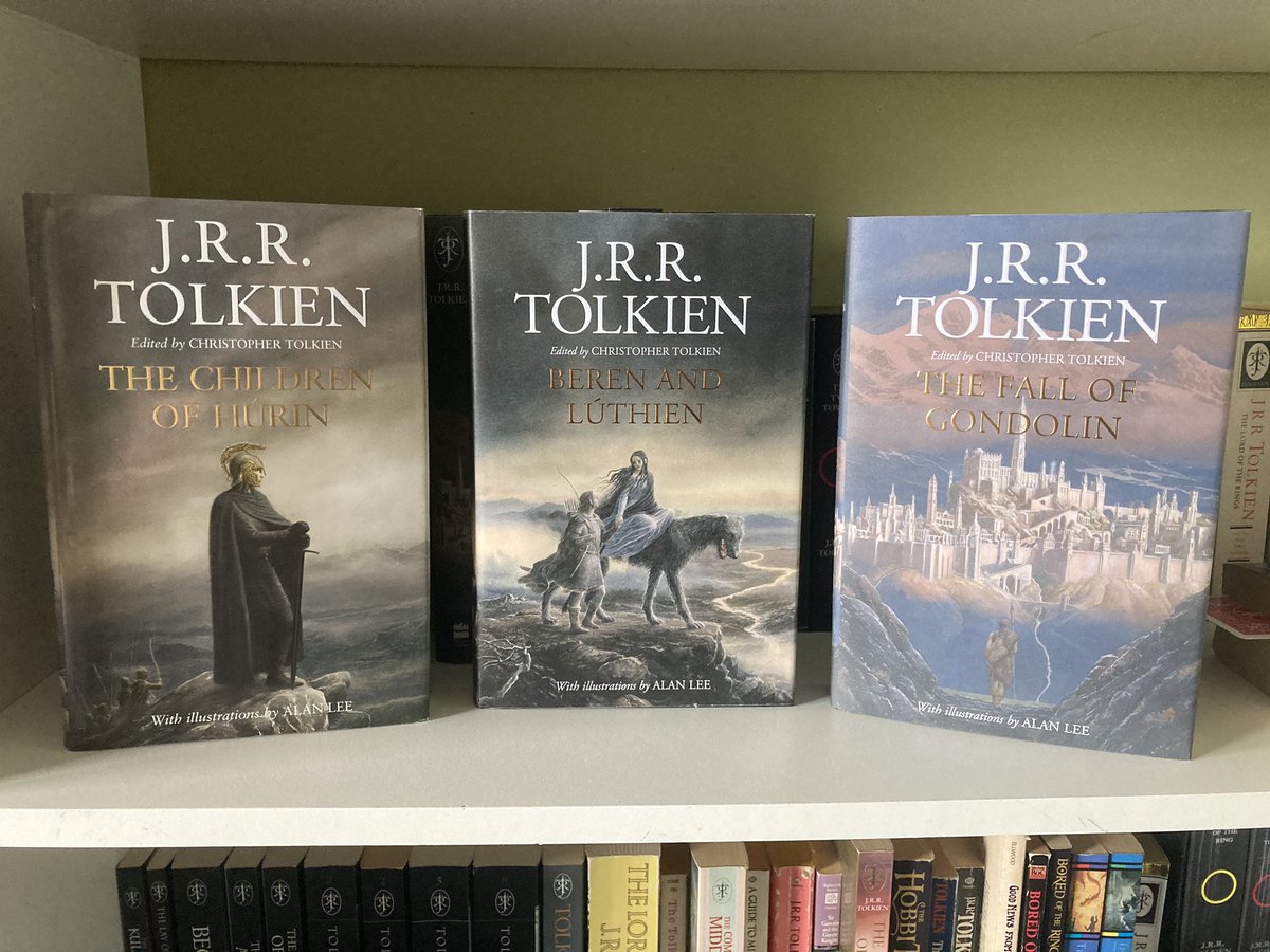  #TolkienEveryday Day 21The Hardcovers of the three Great Tales. I’m so thankful for Christopher Tolkien’s work in getting these released!