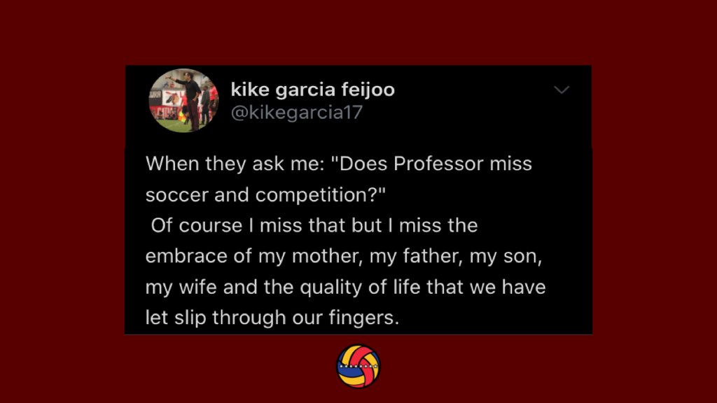 Q: I have found some tweets from those in FUTVE very moving, for example, one from Kike Garcia. I have also wondered how non-Venezuelan players who play in FUTVE have coped during quarantine in a country that isn't their own and without family there. Q&A in graphic  9/12