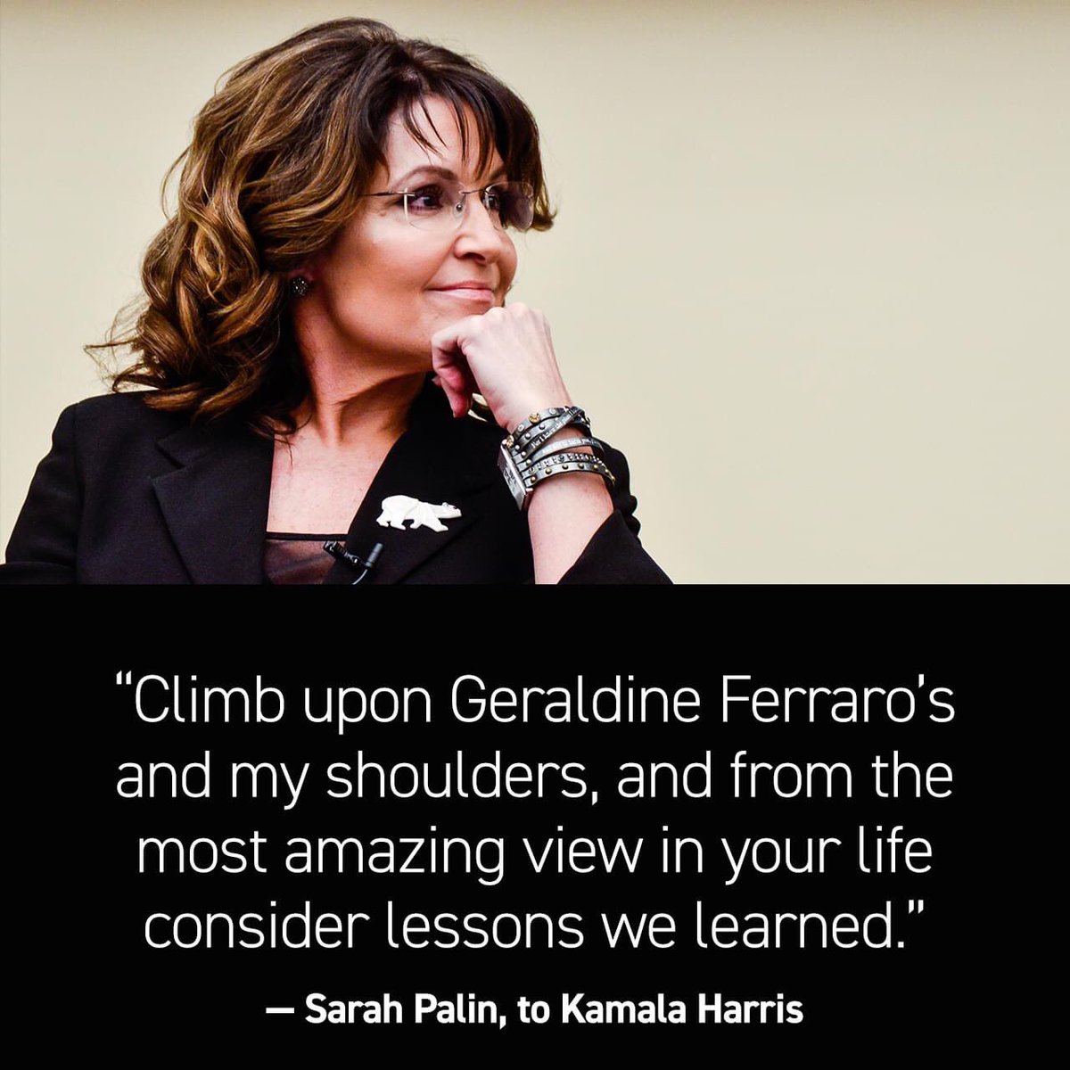 Sarah Palin: “climb upon my shoulders...” 

Comedy Writers: it’s like this isn’t even fun anymore