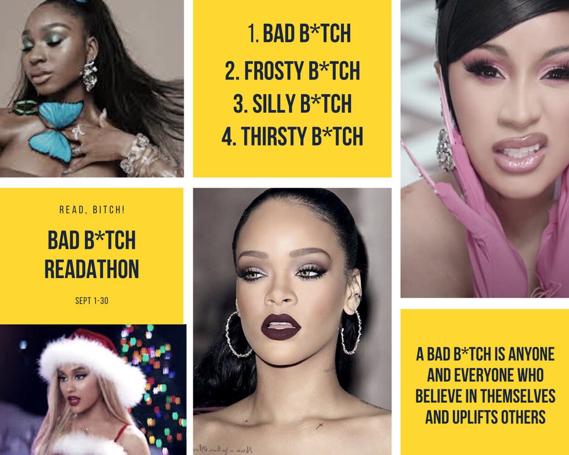 ItsNeeksYeah's tweet photo. ✨BAD BITCH READATHON✨
Everybody is a bad bitch as long as they believe in themselves and uplift others. So if that’s you, let’s get it!
Sept 1-30
(Prompt descriptions below) https://t.co/zz7PLz3sG5