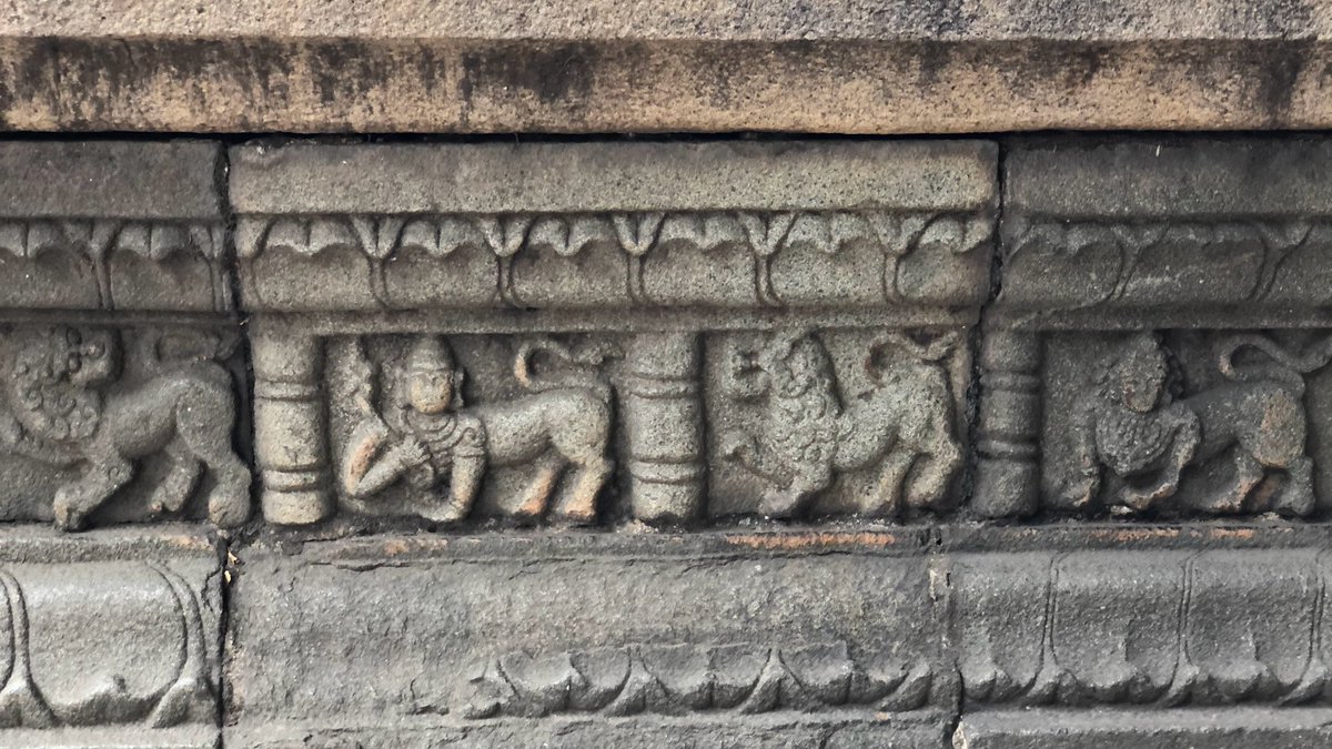 Stone pillars and panels on the right, now part of a Buddhist temple, came from what scholars believe to be the grandest Hindu structure the Tamils in Quanzhou had ever built. Left is a reconstruction of the temple.