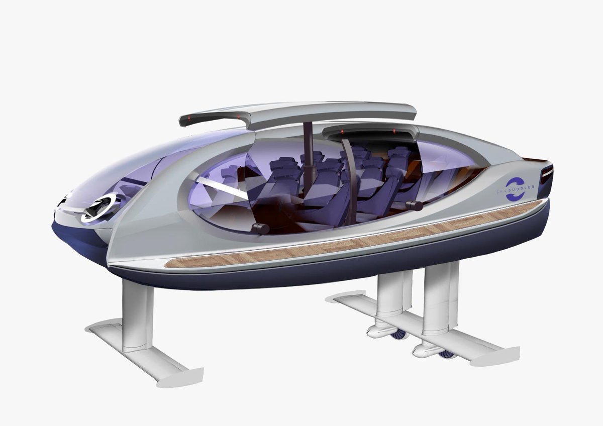 Alain_Thebault's tweet photo. It’s time to think bigger ! 👍 🚌 Order the 7 passengers #NewBubble  Cruising speed 20kts. Hydrogen powered. Charging time 4mn. Autonomy 2h30. @SeaBubbles Pre-orders : mailys@seabubbles.com https://t.co/iJ3SrGTe8g https://t.co/qUAigivQqN
