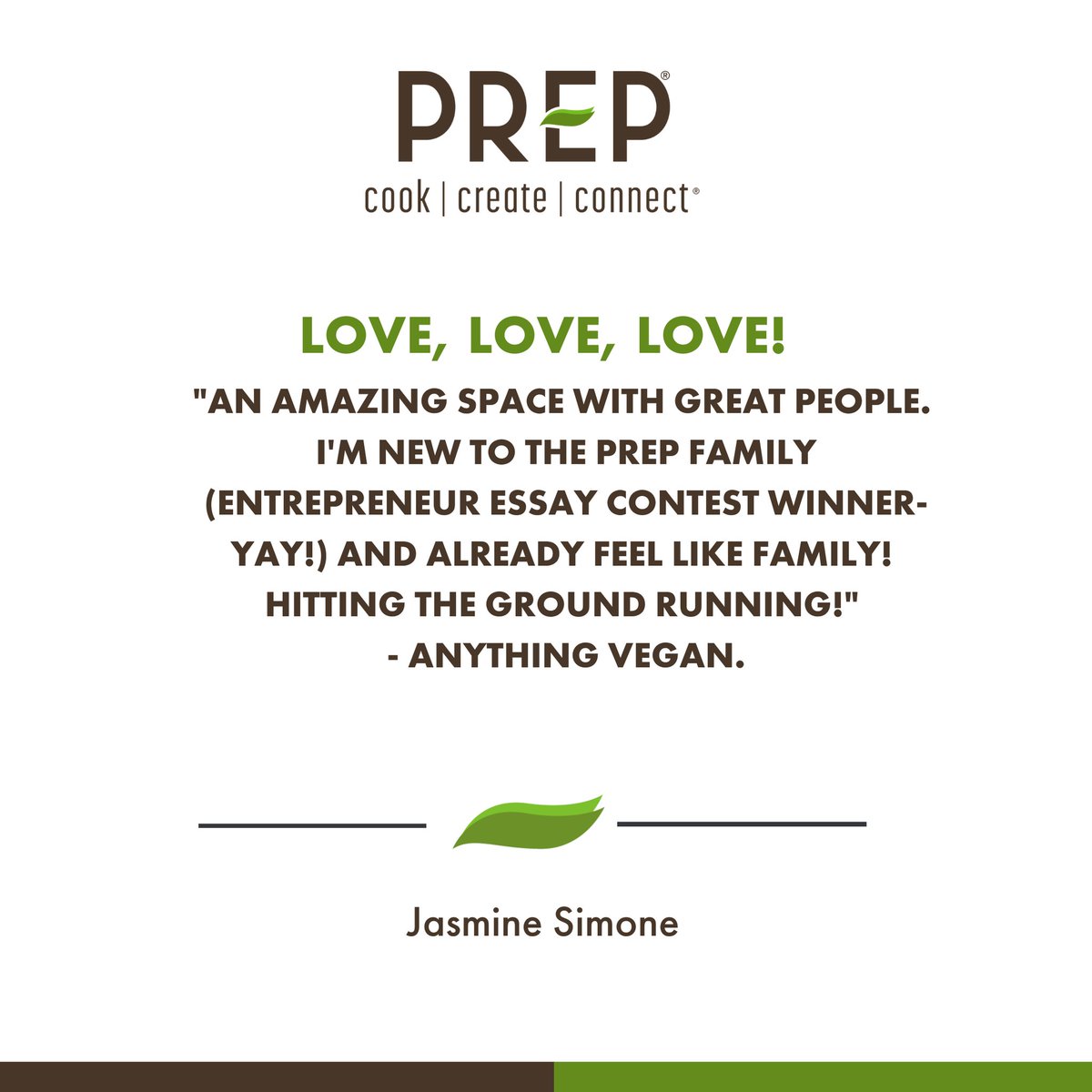 prepatx's tweet photo. Love, Love, Love!
"An amazing space with great people. I'm new to the PREP family (entrepreneur essay contest winner- YaY!) and already feel like family! Hitting the ground running!" - Anything Vegan.
Jasmine Simone.
https://t.co/9dN9tWdRfT
#foodpassion  #smallbusinesslove https://t.co/n1s9nY9dNe