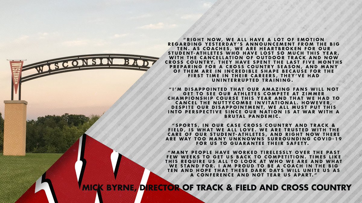 BadgerTrackXC's tweet photo. Statement from @WiscoByrne https://t.co/3p2j0EAPHp