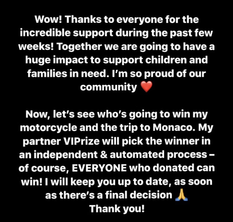 NicoRosberg's tweet photo. THANK YOU! I'm so proud of our community supporting children & families in need! ๐ Really looking forward to meeting the #ProjectFundraise winner in Monaco ๐
Here's a preview of what the winner can expect: https://t.co/J7k8wCqGw9 https://t.co/AEz5kwuGsU
