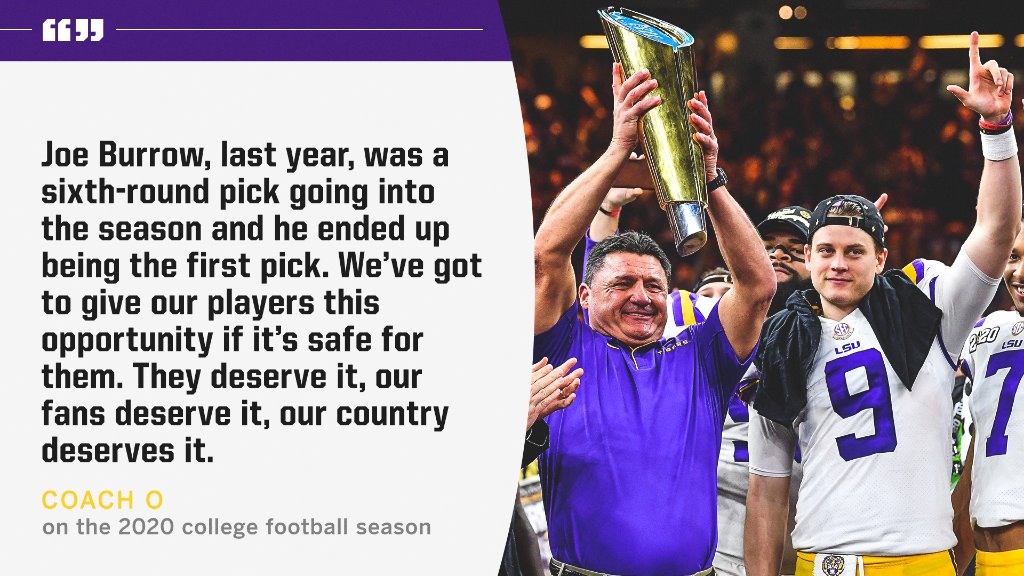 SECNetwork's tweet photo. Coach O speaks on the 2020 college football season. https://t.co/xAQCKUBDmK