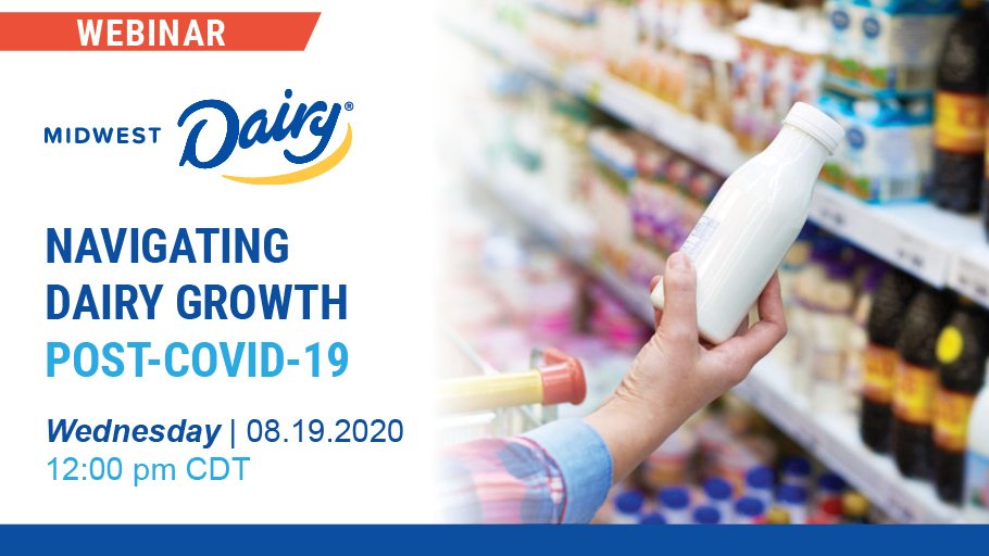MidwestDairy's tweet photo. What’s driving increased milk, cheese, yogurt and butter sales at retail? Tune in on August 19 at 12 PM to learn why consumers are buying more dairy and how retailers can sustain the trend. Register here: https://t.co/Z1zA6TivWN #UndeniablyDairy #AgTwitter #consumerinsights https://t.co/rgXQGakoOX