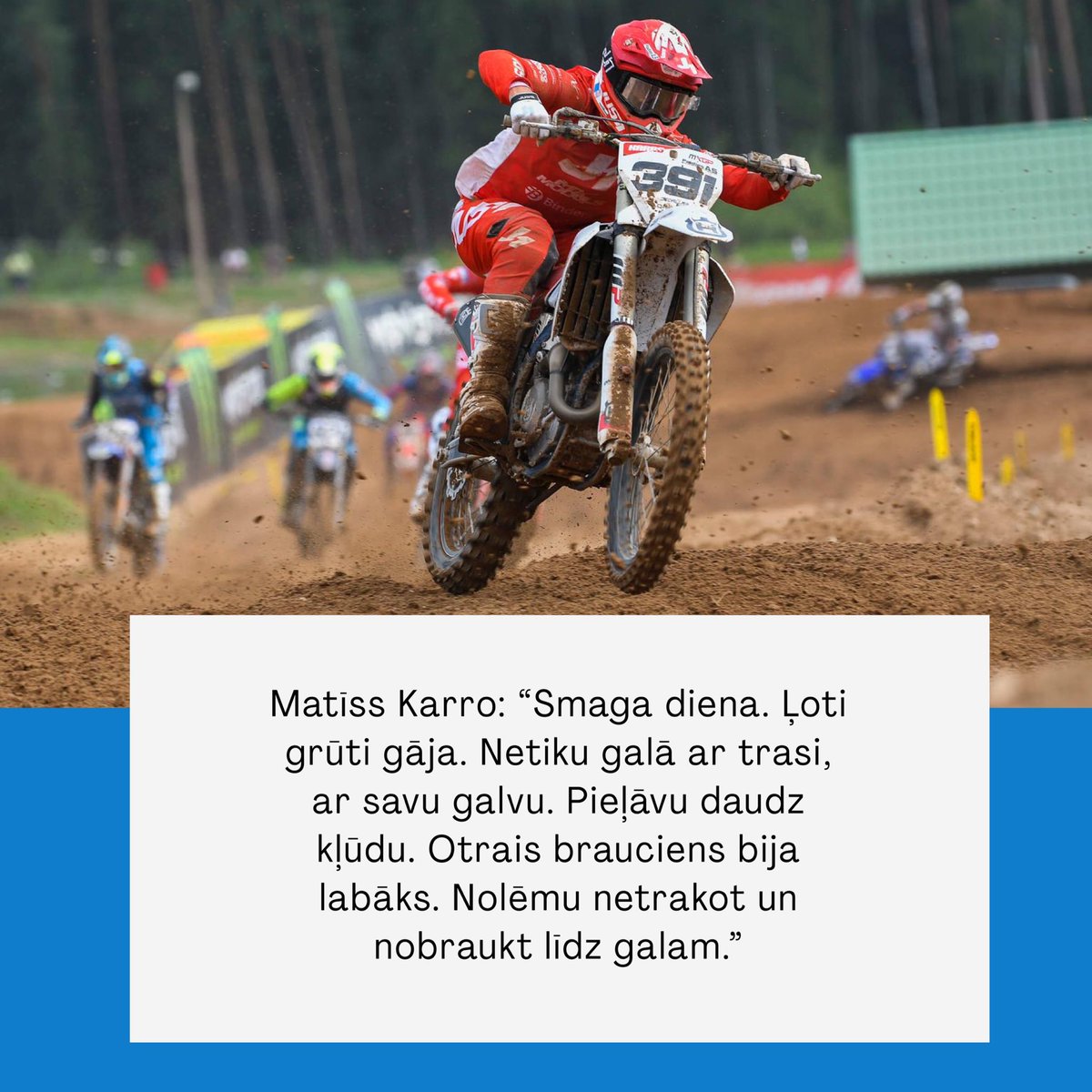 MXmoduls's tweet photo. Matīss Karro “MXGP of Riga” posmā izcīna 28.vietu. #MXModuls #MXGP #Karro Photo: Jānis Asaris https://t.co/WJ9tW4hq8b