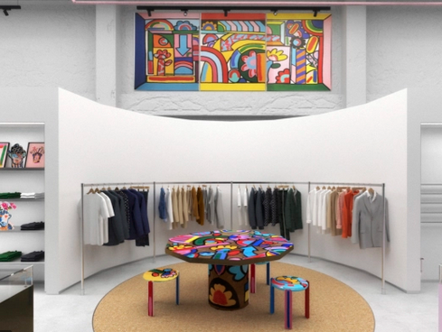 PerlaOnBroadway's tweet photo. Long-awaited opening of the @PaulSmithDesign store on Broadway is finally here. Stop by the brand new two-story space and peruse Paul Smith staples along with the vibrant interiors and objects by British artist, John Booth. #PerlaonBroadway #LiveAboveBroadway #ShopDTLA https://t.co/qNcssIWitQ