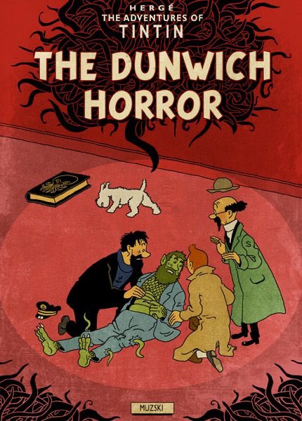 ddoniolvalcroze's tweet photo. Tintin and H.P. Lovecraft mashup by Illustrator Murray Groat (https://t.co/oDwILPFYvI) https://t.co/4SAqiNJm1v