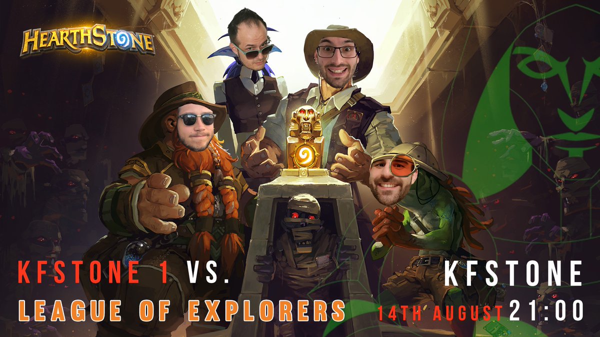The League of Explorers will compete against @KFStone 1 in the Team Tournament this Friday at 21:00. Tune into twitch.tv/kfstonehs to see who will qualify to the top 4 and who goes down to the losers bracket. Only one team can be victorious! 🤠