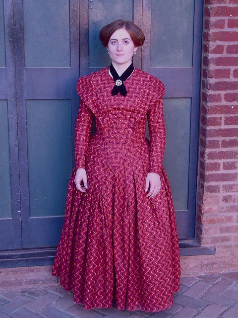 Also, I've made a couple of dresses using Truly Victorian's 1845 German Day Dress pattern, which is also very typical of the time.  https://trulyvictorian.info/index.php/product/tv454-1845-german-day-dresses/(I found this image on Pinterest, credited to a site called "thesewingacademy dot org" that no longer seems to be extant).