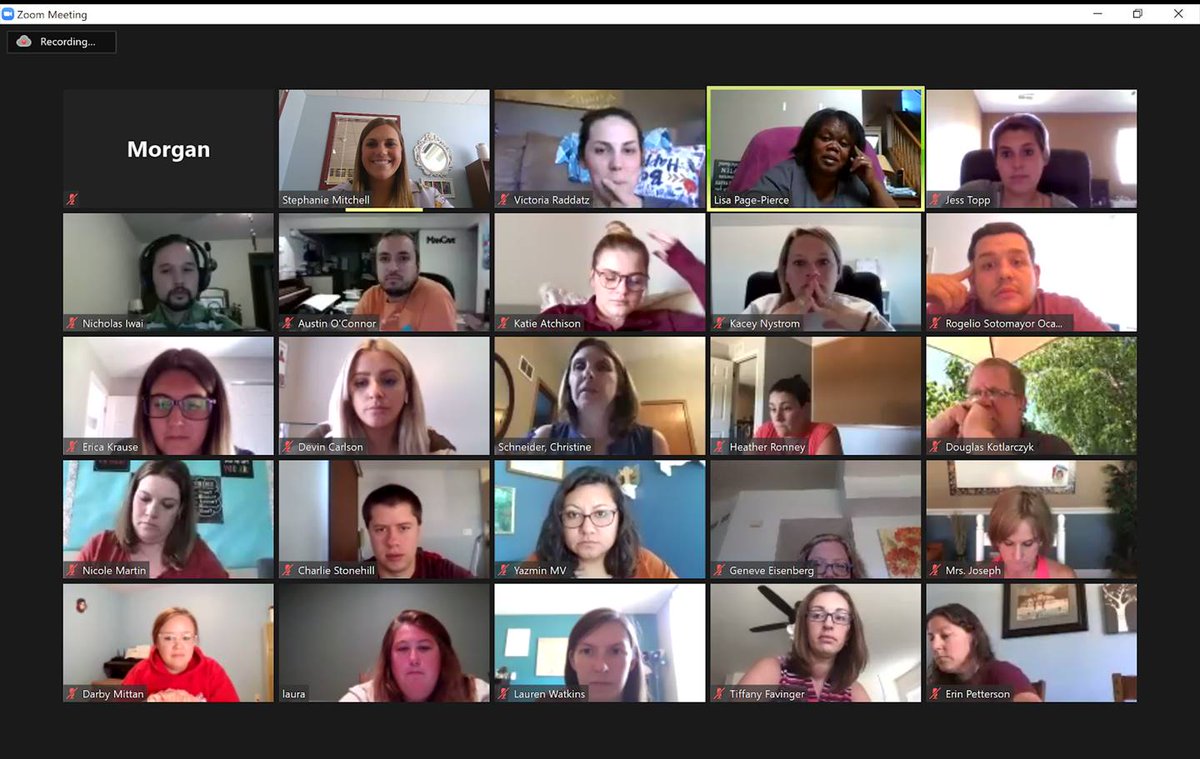 JTMMScougars's tweet photo. So happy to be back together again!! 😊 So much to discuss and celebrate!! These HEROs ( Helping Everyone Reach Outcomes) were hard at work team building, planning & preparing for remote learning!! #HappyFirstDayBack #MageeHERO #JTMMSCougars #StaffAppreciation #TeamBuilding https://t.co/K0HmSrDUf7