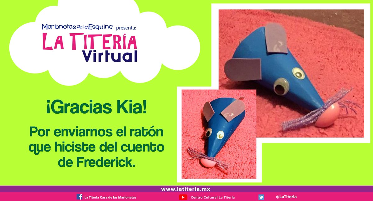 LaTiteria's tweet photo. ¡Gracias Kia y Elly Arroio 😊por este títere del cuento de Frederick🐭! Y lo realizaron con materiales que tenían #encasa. @kalandrakaEdit
La Vaca los invita a enviar los títeres que han realizado de los cuentos que lee📖📚.
#LaVacaDeLaTiteria  #NinosTitiriteros https://t.co/nk9vnj5RAh