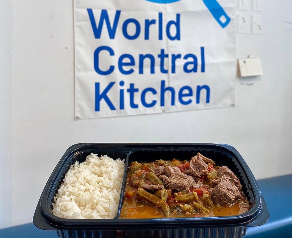 WCKitchen's tweet photo. Fresh from one of our 9 kitchens in Beirut, Lebanon 🇱🇧 Bamieh bil Lahme with rice! These nourishing meals went to hospitals, first responders, volunteers helping to clean up, &amp; residents affected by the blast. Tomorrow, we will serve 10,000 meals to 47 locations. #ChefsForBeirut https://t.co/WaaQHrWPSG
