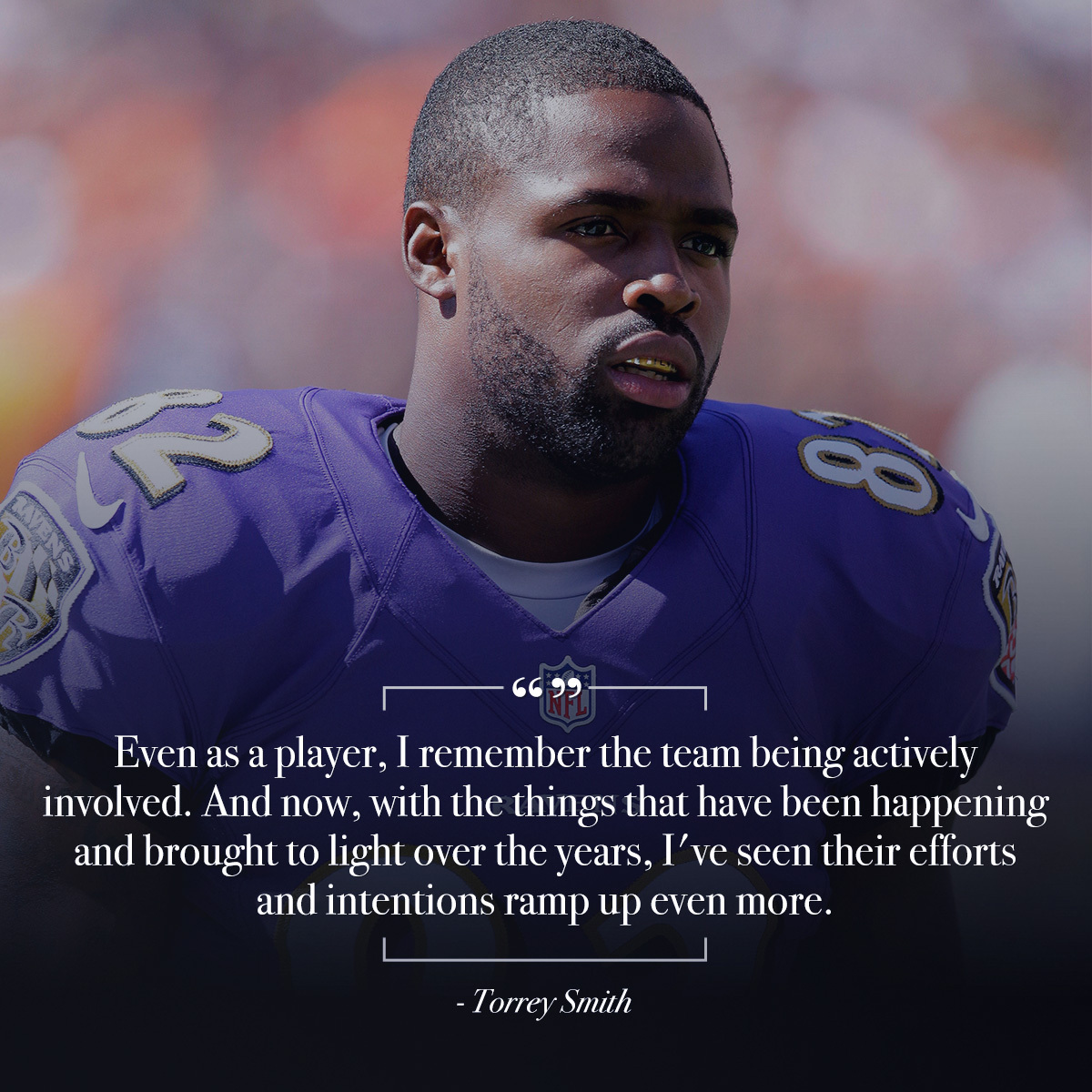 NFL's tweet photo. The Ravens are donating $1 million to various social justice funds, chosen by a player committee including @TorreySmithWR &amp; @megatronnie. #InspireChange (via @Ravens) https://t.co/1WcaKSgXKJ