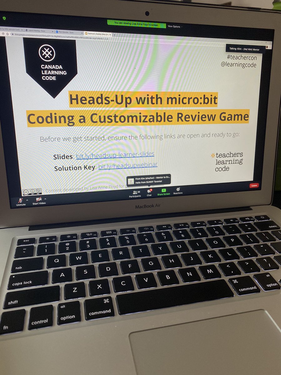 MsKDixonsClass's tweet image. A little bit of professional learning on this beautiful Wednesday afternoon! Diving into @microbit_edu with @learningcode. #teachercon #teacherslearningcode