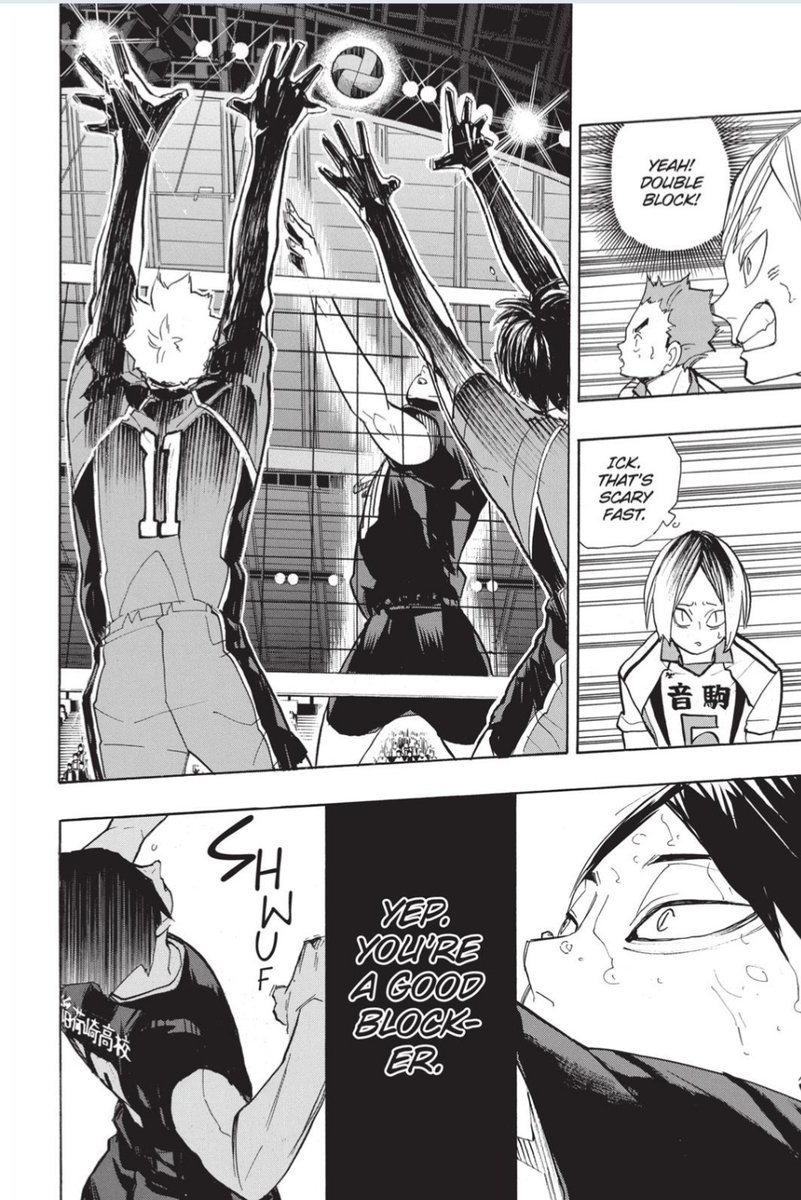 We see him thinking about it again, how he is a good blocker and that’s exactly what Suna needs and wants, bc the better the blocker, the better he can manipulate. He wants the opposite MB to be a good blocker bc that’s way more fun to stuff